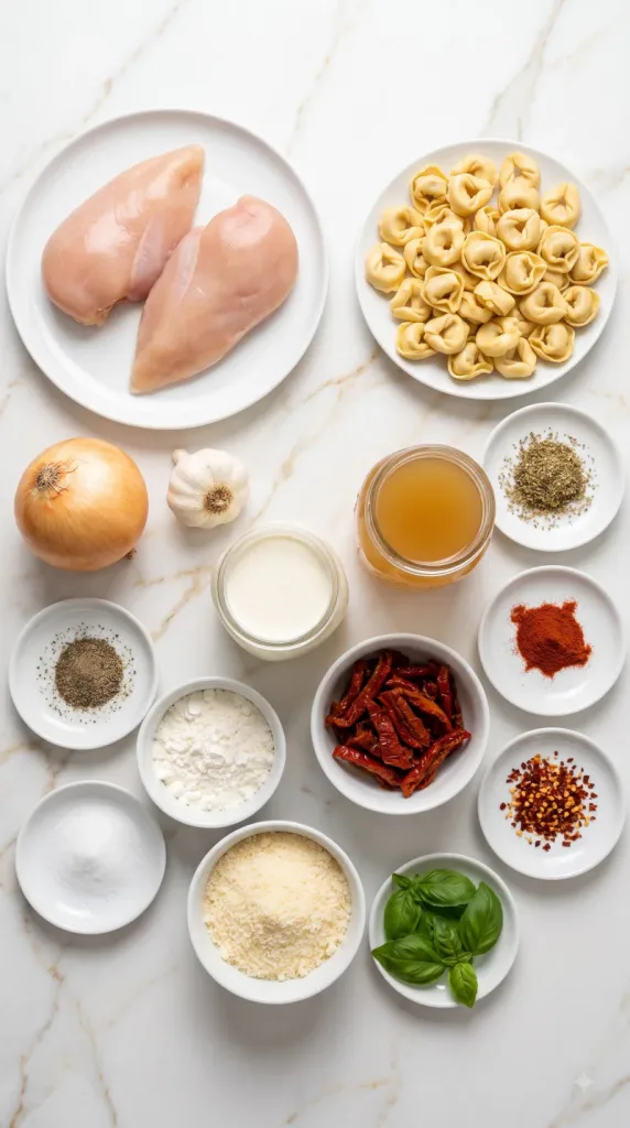 Ingredients for Slow Cooker Marry Me Chicken Tortellini