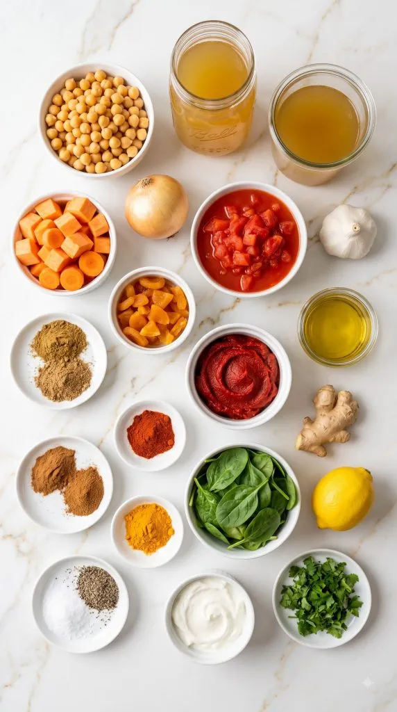 Ingredients for Slow Cooker Moroccan Chickpea Stew