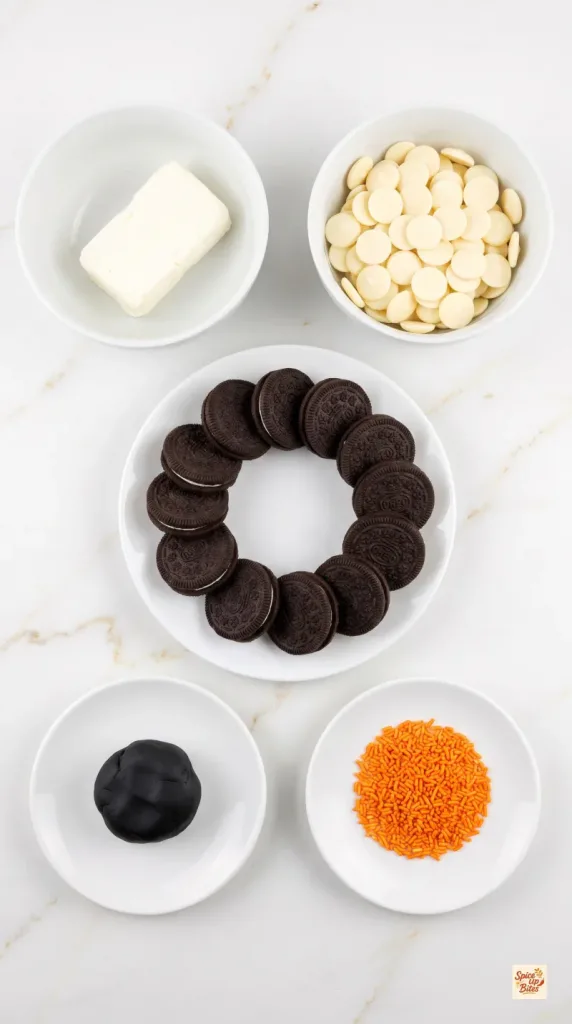 Ingredients for Snowman Oreo Balls