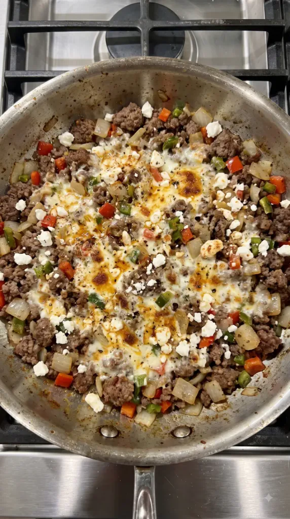 Step 3: Melt the Cream Cheese and Feta