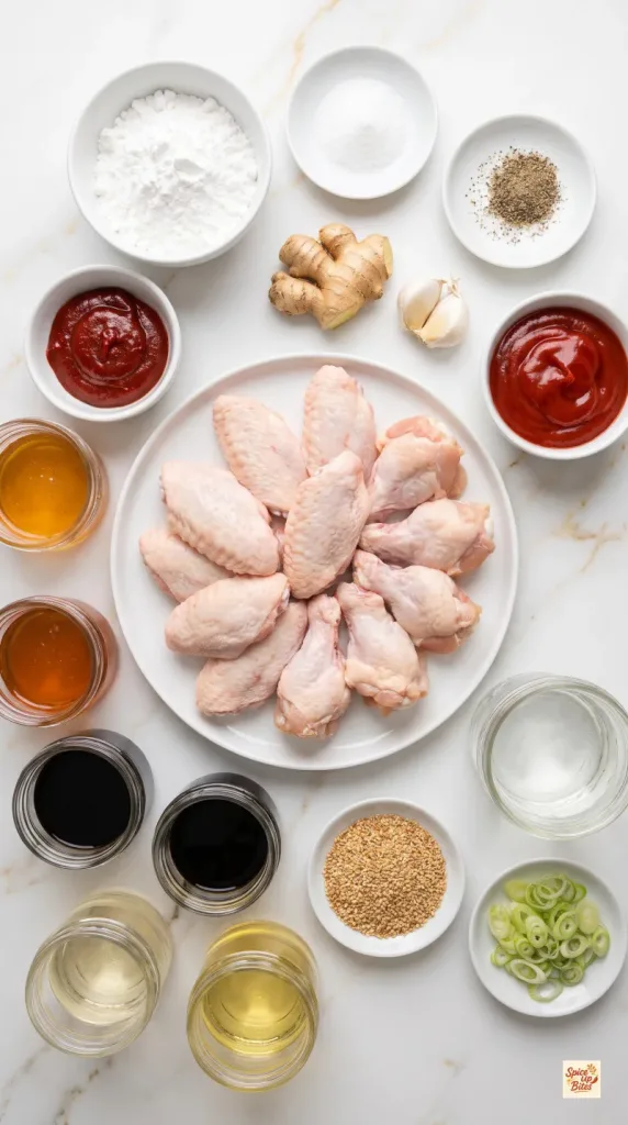 Ingredients for Spicy Korean Fried Chicken Wings