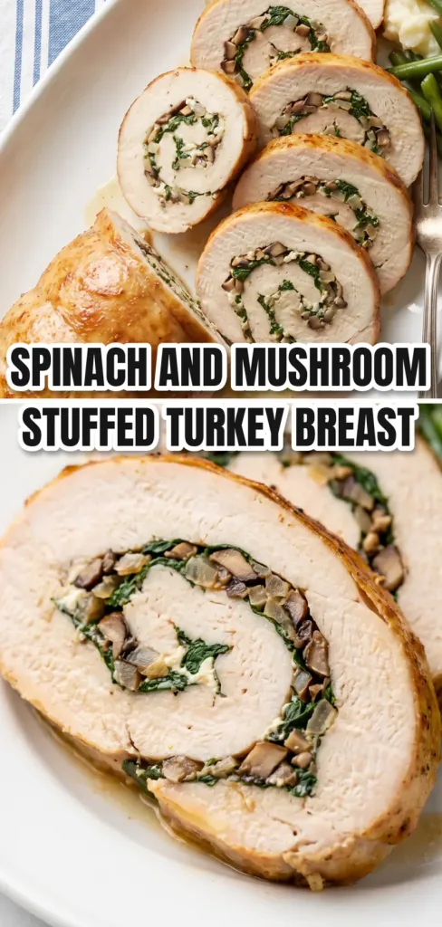 Juicy Spinach and Mushroom Stuffed Turkey Breast (Never Dry