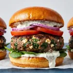Spinach Feta Greek Burgers