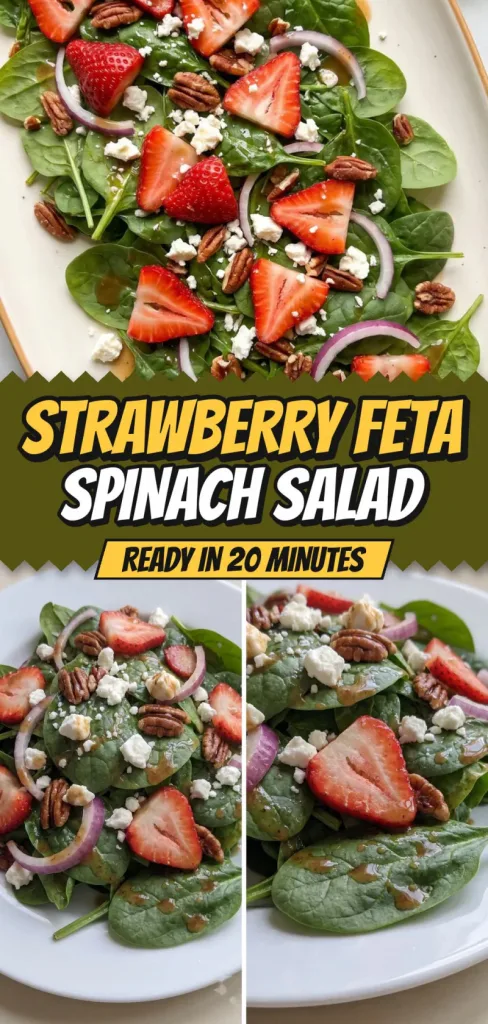Strawberry Feta Spinach Salad Ready in 20 Minutes