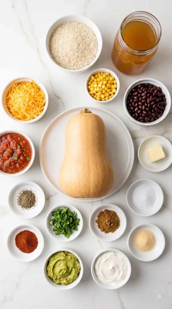 Ingredients for Stuffed Butternut Squash Recipe