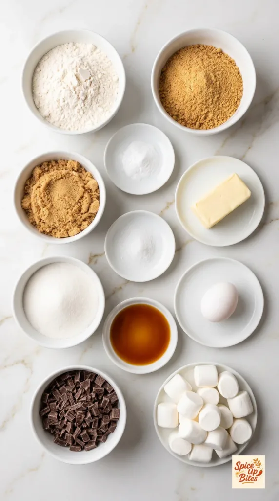 Ingredients for Stuffed S'mores Cookies