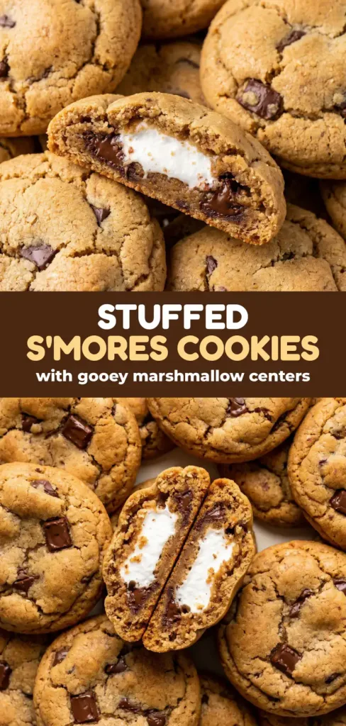 Stuffed S'mores Cookies with Gooey Marshmallow Centers You Can't Resist