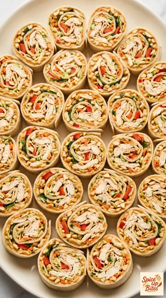 Thai Chicken Peanut Pinwheels